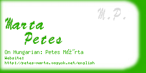 marta petes business card